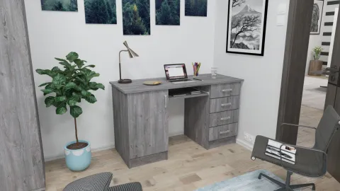 Íróasztal 130X60-As Végig Fiókos